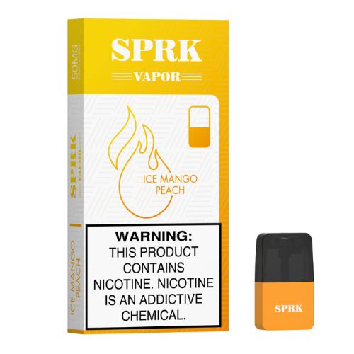 SPRK Vape V4 Ice Mango Peach Pods